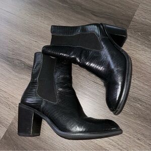 Matisse Mesmerize Black Textured Leather Heeled Pull On Boots Women's Size 7M